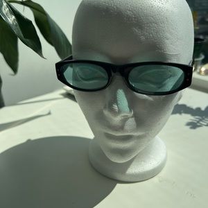 90’s Dita sunglasses, black frame, blue lenses